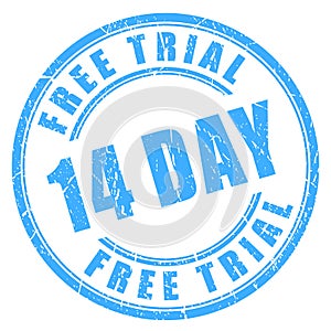 14 day free trial rubber stamp