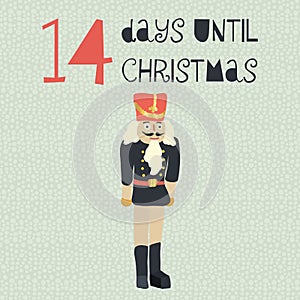 14 Days until Christmas vector illustration. Christmas countdown