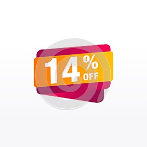 14 discount, Sales Vector badges for Labels, , Stickers, Banners, Tags, Web Stickers, New offer. Discount origami sign banner