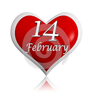 14 February red heart