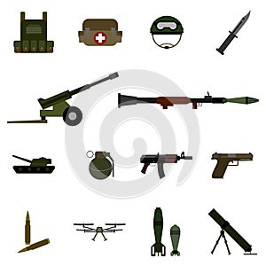 14 military color icon set