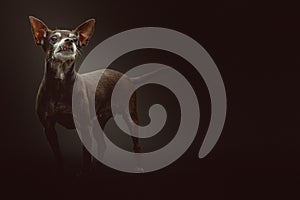 14 years old Toy Terrier dog. Studio shot