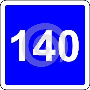 140 suggested speed road sign