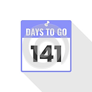 141 Days Left Countdown sales icon. 141 days left to go Promotional banner