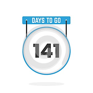 141 Days Left Countdown for sales promotion. 141 days left to go Promotional sales banner