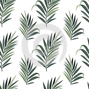 1445 pattern, seamless pattern with tropical green leaves, ornament for wallpaper and fabric, background for scrapbooking, wrappin