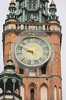 14th century Gdansk Main Town Hall on Royal Route, Gdansk, Poland