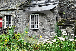 14th Century Mediaeval Farmhouse once also used as a Post Office, Tintagel, Cornwall, England