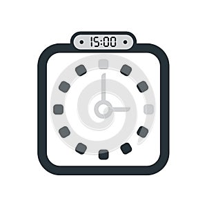 The 15:00, 3 pm icon isolated on white background, clock and watch, timer, countdown symbol, stopwatch, digital timer vector icon