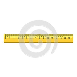 15 cm wood ruler icon, realistic style