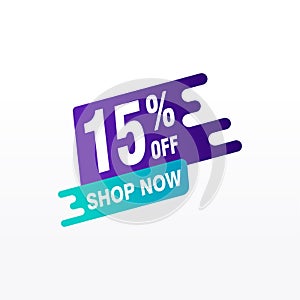 15 discount, Sales Vector badges for Labels, , Stickers, Banners, Tags, Web Stickers, New offer. Discount origami sign banner