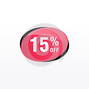 15 discount, Sales Vector badges for Labels, , Stickers, Banners, Tags, Web Stickers, New offer. Discount origami sign banner