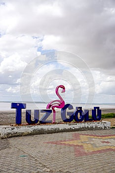 15 May 2022 Aksaray Turkey. Tuz golu Salt lake at Aksaray on a cloudy day
