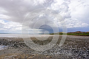 15 May 2022 Aksaray Turkey. Tuz golu Salt lake at Aksaray on a cloudy day