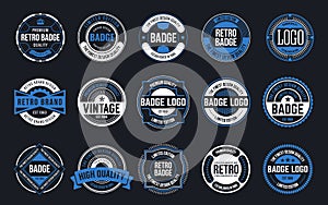 15 Retro Vintage Badges Design Collection. Vector illustration
