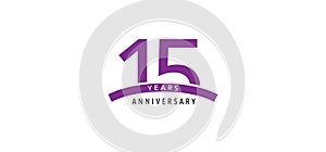 15 years anniversary vector icon, logo. Design element with graphic sign