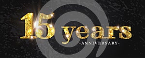 15 years anniversary vector icon, symbol, logo. Graphic background