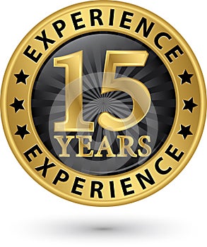 15 years experience gold label, vector