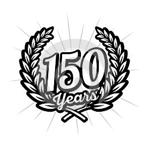 150 years anniversary celebration design template. 150th anniversary logo.