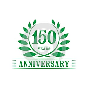 150 years anniversary celebration logo. 150th anniversary luxury design template. Vector and illustration.