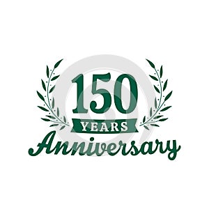 150 years anniversary celebration logotype. 150th anniversary logo. Vector and illustration.