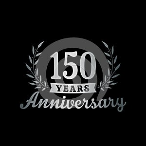 150 years anniversary celebration logotype. 150th anniversary logo. Vector and illustration.