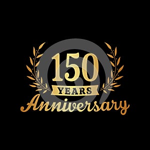 150 years anniversary celebration logotype. 150th anniversary logo. Vector and illustration.