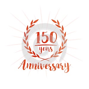 150 years anniversary design template. 150th years anniversary celebrating design template.