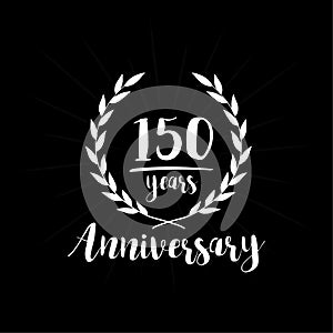 150 years anniversary design template. 150th years anniversary celebrating design template.