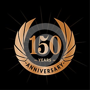 150 years anniversary design template. Elegant anniversary logo design. 150 years logo.