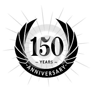 150 years anniversary design template. Elegant anniversary logo design. 150 years logo.