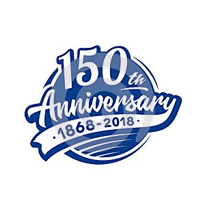 150 years anniversary design template. Vector and illustration. 150th logo.