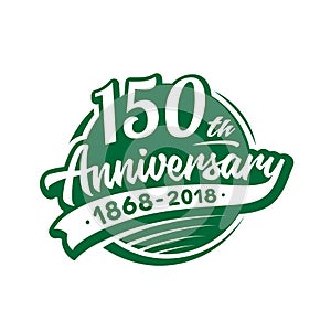 150 years anniversary design template. Vector and illustration. 150th logo.
