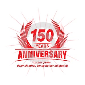 150 years anniversary. Elegant anniversary design. 150th years logo.