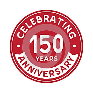 150 years celebrating anniversary design template. 150th anniversary logo. Vector and illustration.