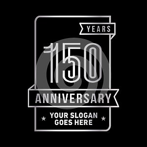 150 years celebrating anniversary design template. 150th logo. Vector and illustration.