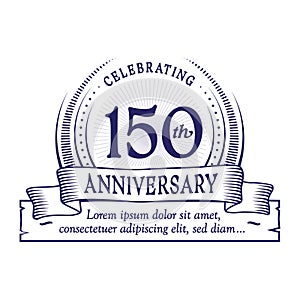 150th anniversary design template. 150 years logo. 150 years vector and illustration.