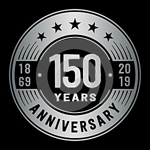 150years celebrating anniversary design template. 150th anniversary logo. Vector and illustration.