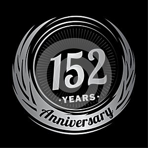 152 years anniversary. Elegant anniversary design. 152nd logo.