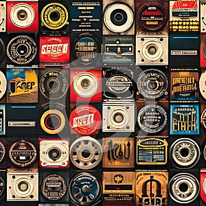 1527 Vintage Retro Cinema: A retro and vintage-inspired background featuring retro cinema elements, such as film reels, vintage