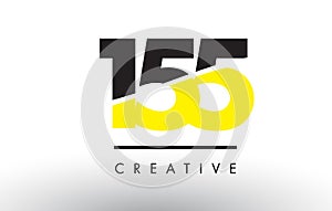 155 Black and Yellow Number Logo Design.