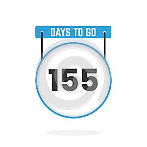 155 Days Left Countdown for sales promotion. 155 days left to go Promotional sales banner