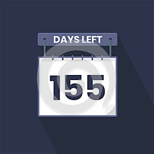 155 Days Left Countdown for sales promotion. 155 days left to go Promotional sales banner