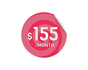 $155 Dollar Month. 155 USD Monthly sticker