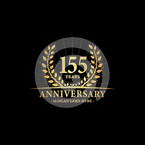 155 years anniversary. Anniversary logo design. Vector and illustration.