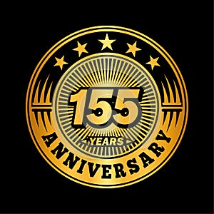 155 years anniversary celebration. 155th anniversary logo design. 155years logo.