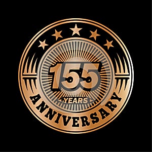 155 years anniversary celebration. 155th anniversary logo design. 155years logo.