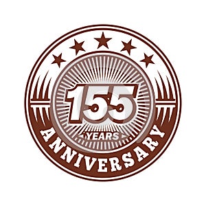 155 years anniversary celebration. 155th anniversary logo design. 155years logo.