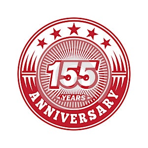 155 years anniversary celebration. 155th anniversary logo design. 155years logo.