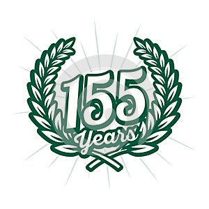 155 years anniversary celebration design template. 155th anniversary logo.